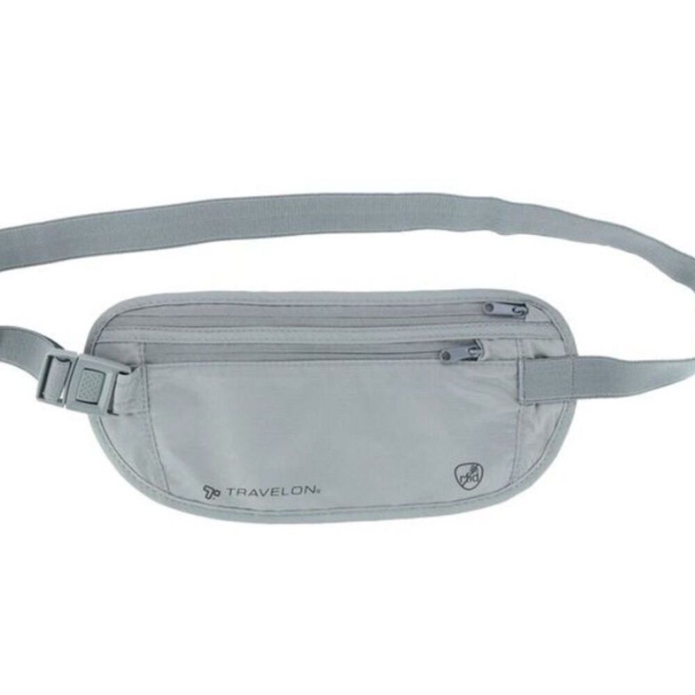 New Travelon Gray RFID Blocking Undergarment Waist Pouch Gray bag new - Picture 3 of 11